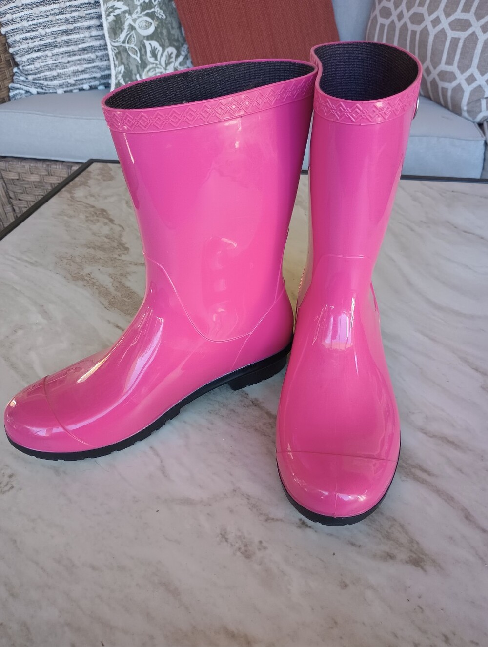 Ugg Rainboots Sz 8 1/2 Women's Bright Pink Made In The USA